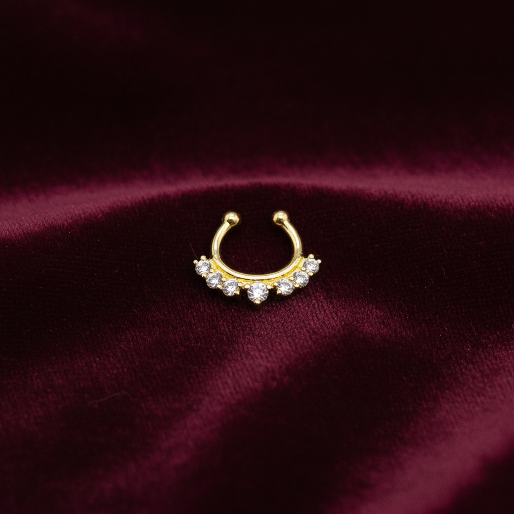 92.5 Silver Gold Plated Premium Septum