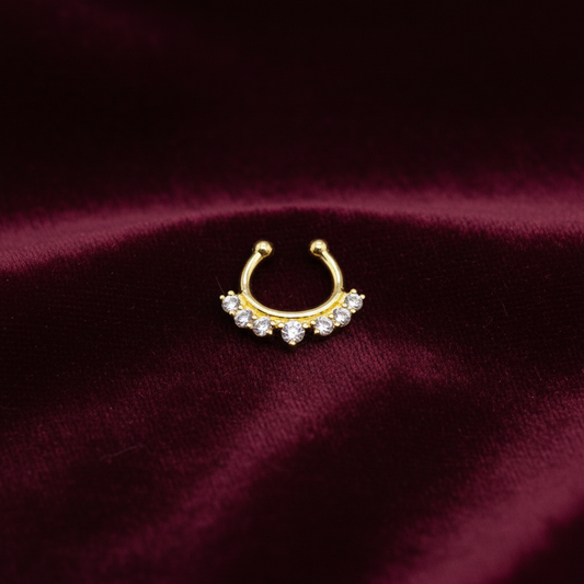92.5 Silver Gold Plated Premium Septum