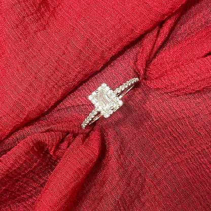 92.5 silver stylish square solitaire ring