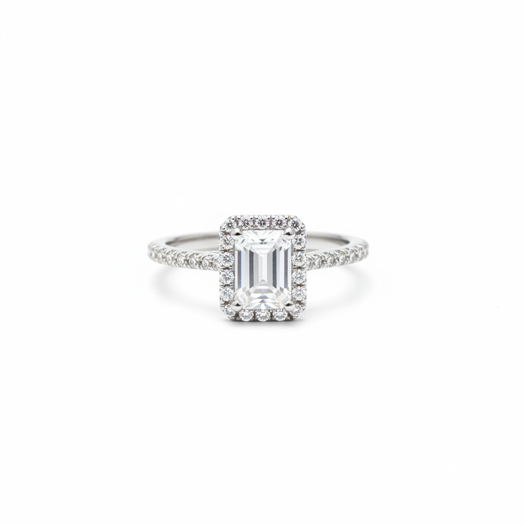 92.5 silver stylish square solitaire ring