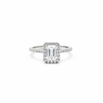 92.5 silver stylish square solitaire ring