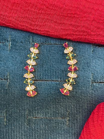 92.5 silver gold plated multicolor earcuffs