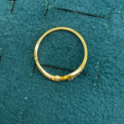 92.5 Silver with Gold Plating Curve Ring for Women
