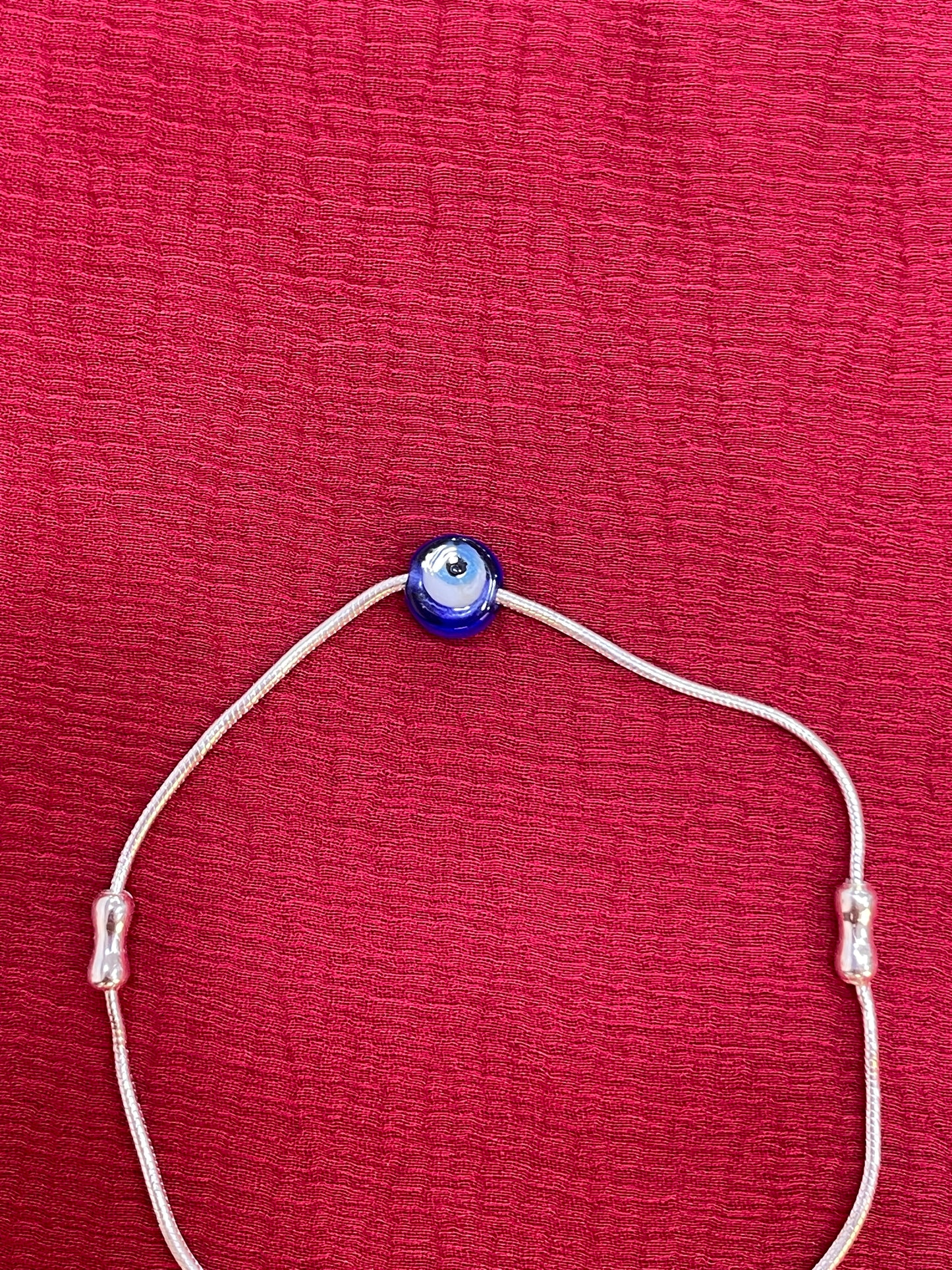 92.5 Silver Evil Eye & Pearl Adjustable Bracelet for Women | Freshwater Pearl Design