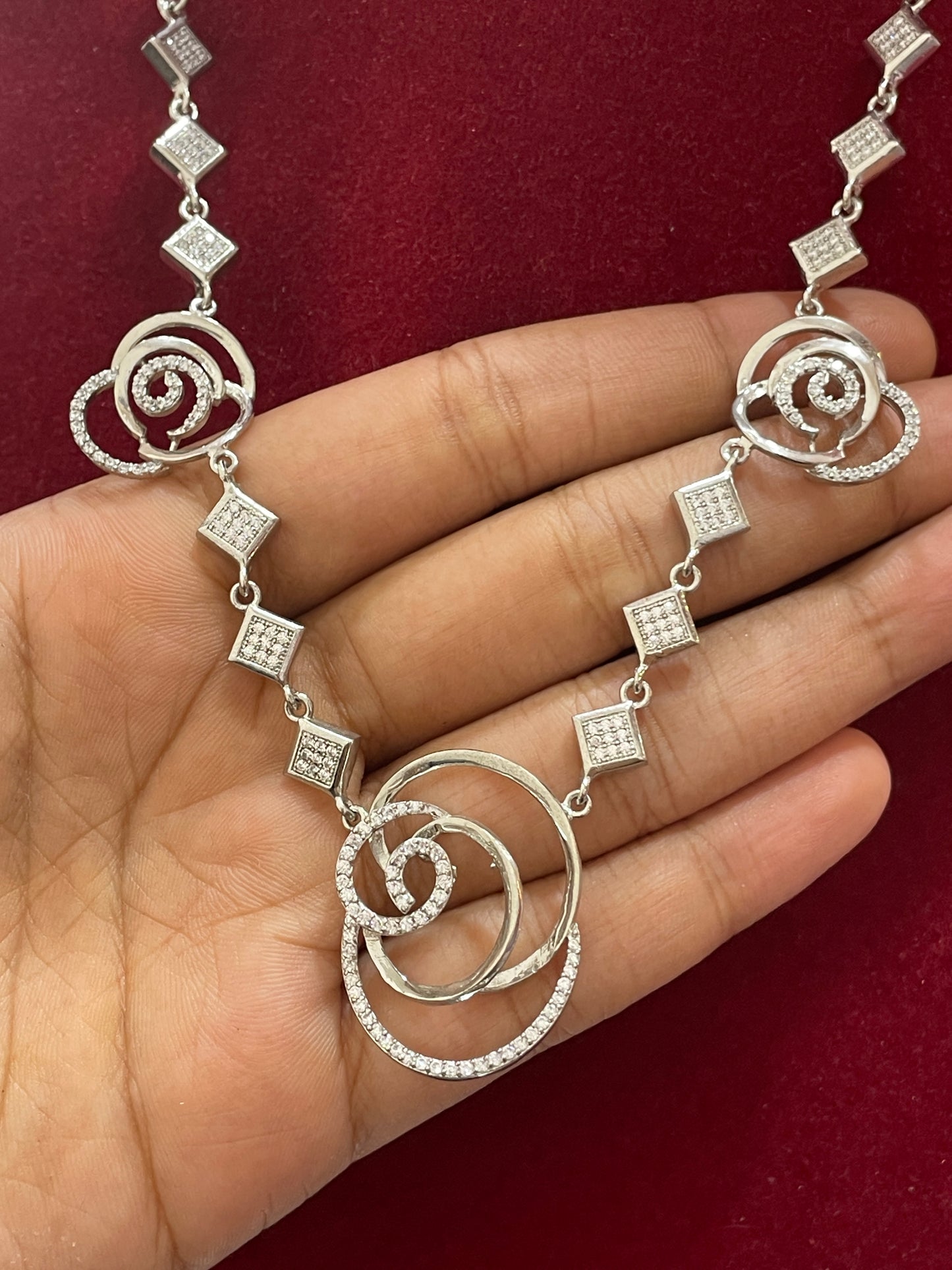 92.5 Silver Trendy Stylish Necklace for Women 18 Inches | Elegant Modern Design | Daily Wear Jewellery