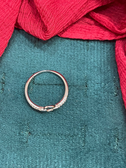 92.5 Silver Loop Tie Ring - Size 11