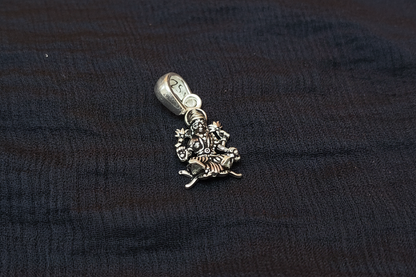 92.5 Silver Oxidised Lakshmi Devi Design Pendant for Women – Antique Temple Style