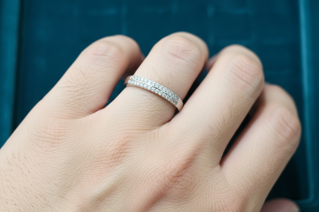 92.5 Silver Men’s Ring Size 14 | Stylish Clean Finish | Elegant Jewellery
