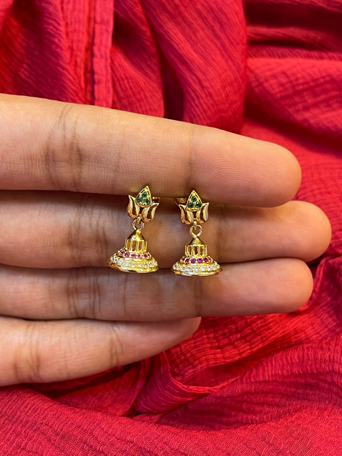 92.5 Silver Gold Plated Lotus Earrings for Women | Elegant Floral Design | Ethnic Jewellery