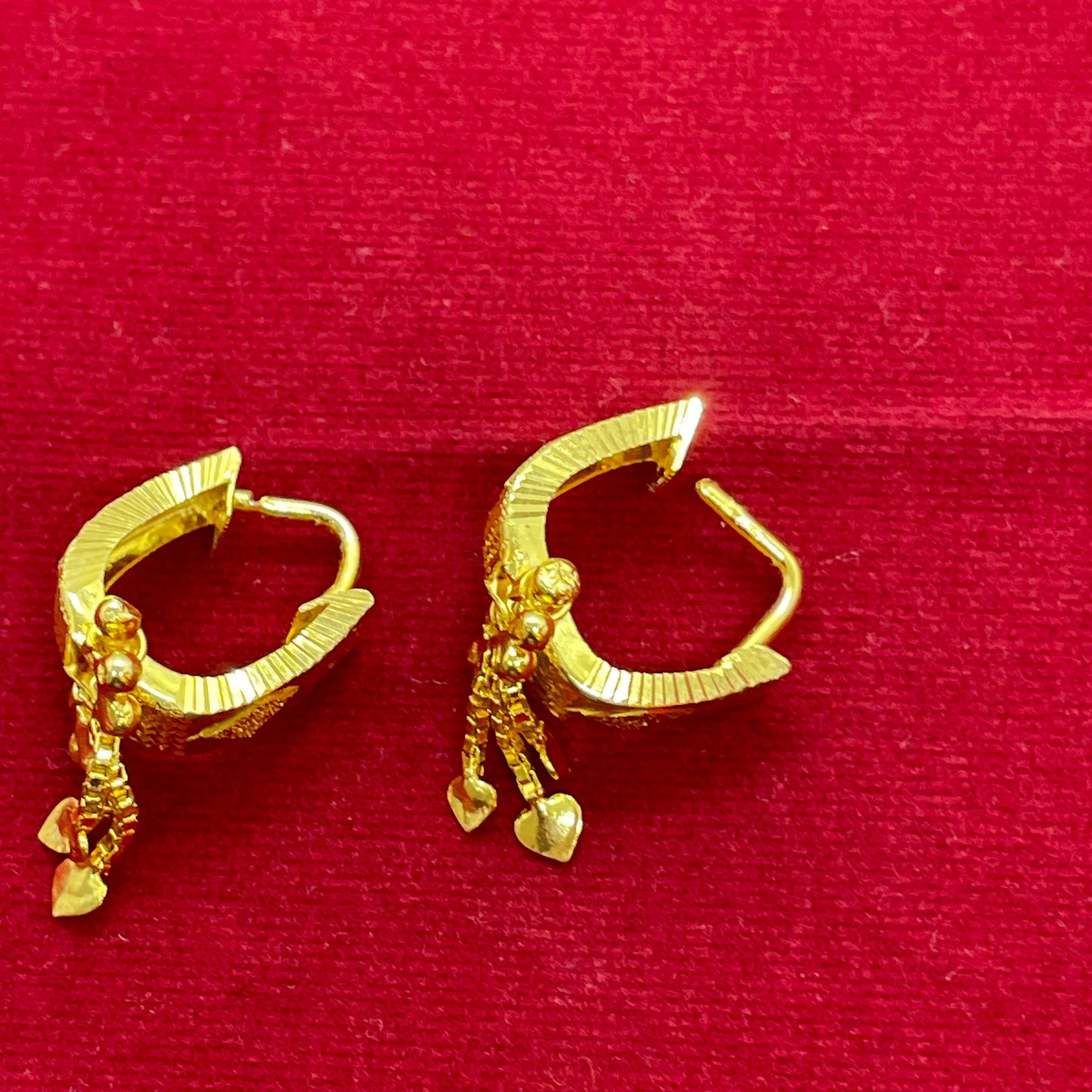 92.5 Sterling Silver Gold Plated Diamond-Cut Bali Earrings