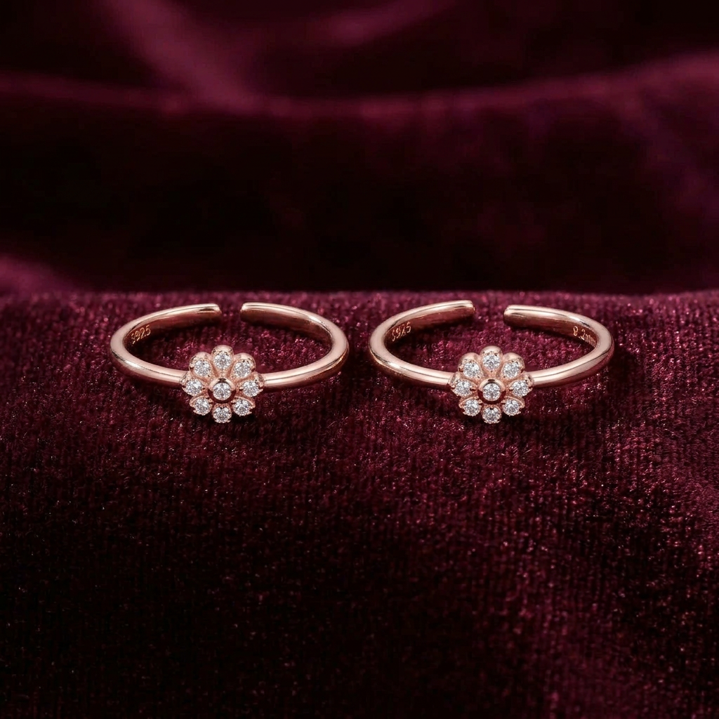 92.5 silver toe rings 