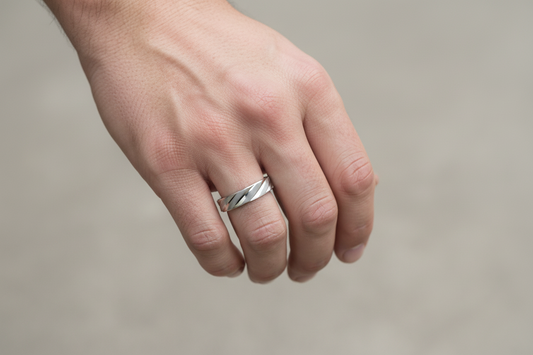 92.5 Silver Men’s Ring Size 8 | Stylish Smooth Design | Elegant Fashion Jewellery