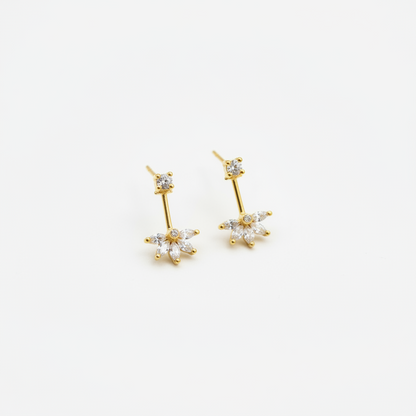 92.5 Silver Gold Plated Flower Bugadi - Pair