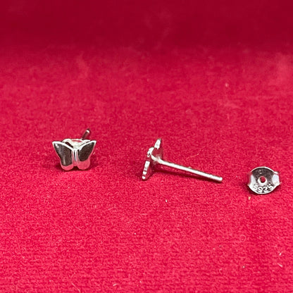 92.5 Sterling Silver Plain Polished Butterfly Stud