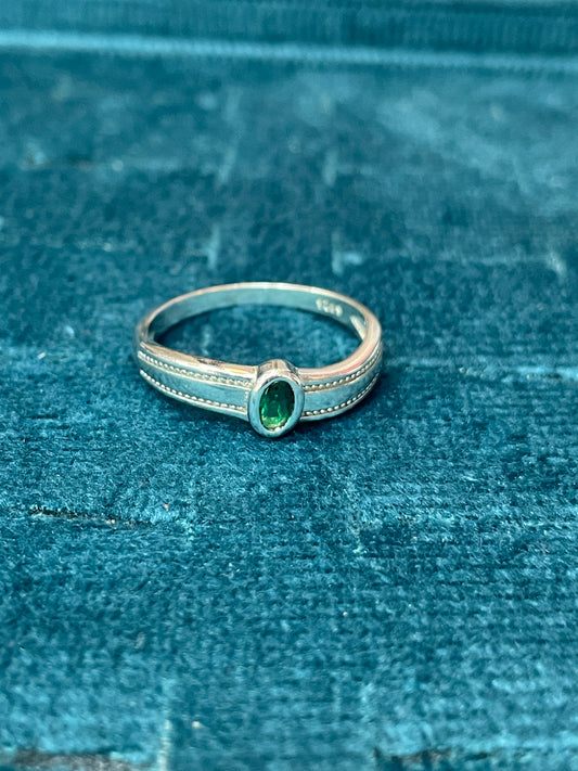 92.5 Silver Green Stone Men’s Ring Size 22 | Stylish Statement Design | Elegant Jewellery