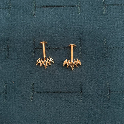 92.5 Silver Gold Plated Five Leaf Dainty Bugadi Pair | Minimal Floral Design | Jewellery