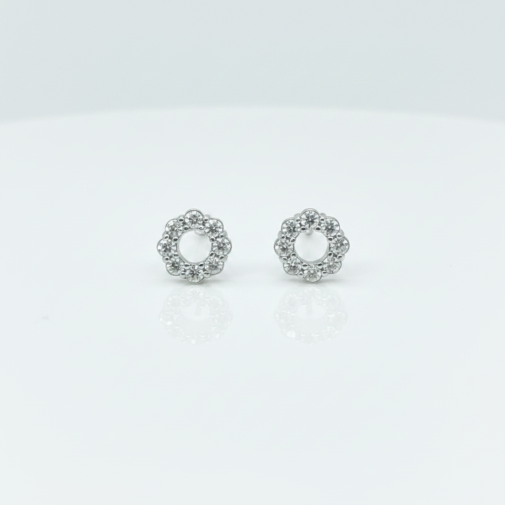 92.5 Silver Round Stud Earrings | Classy Everyday Design | Jewellery and elegant
