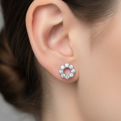 92.5 Silver Round Stud Earrings | Classy Everyday Design | Jewellery and elegant