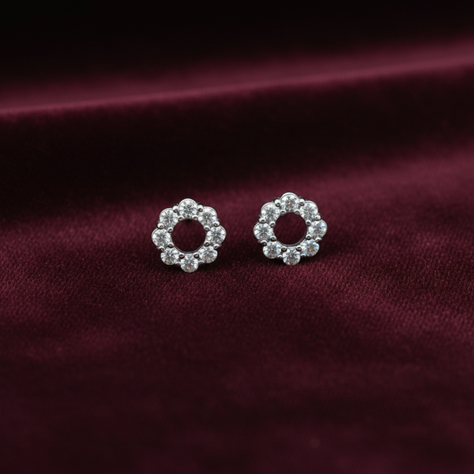 92.5 Silver Round Stud Earrings | Classy Everyday Design | Jewellery and elegant