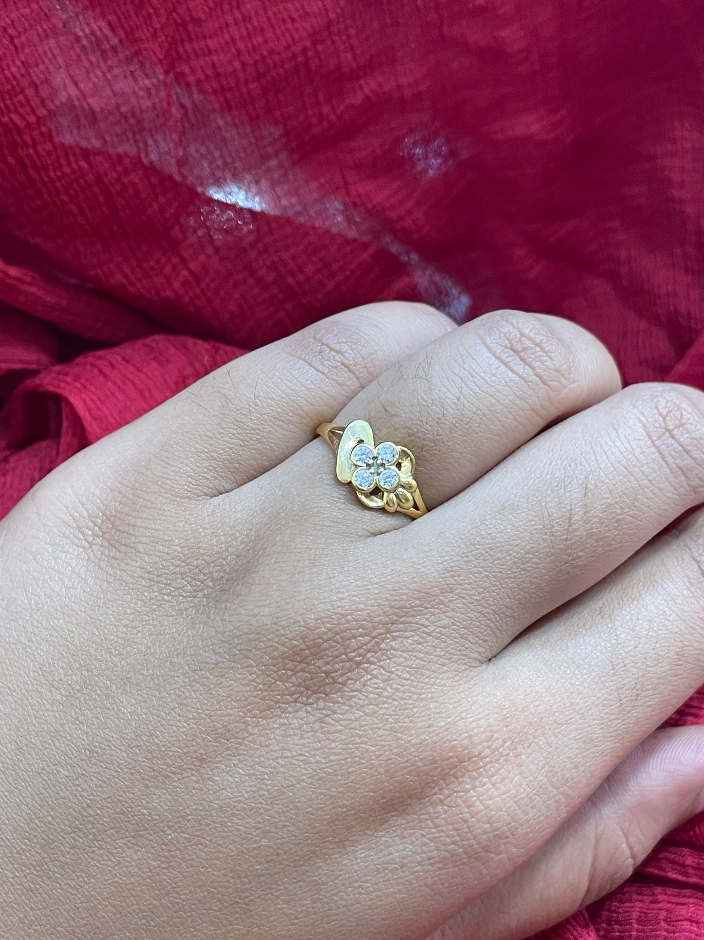 92.5 Silver Gold Plated Heart Ring for Women Size 14 | Stylish Love Design | Elegant Jewellery