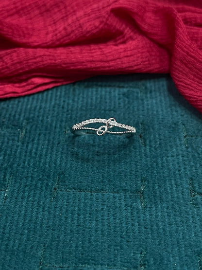 925 Silver Knot Ring - Size 12