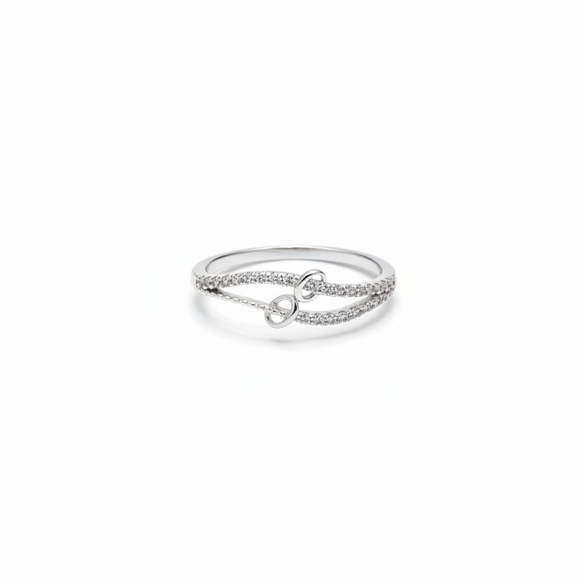 925 Silver Knot Ring - Size 12
