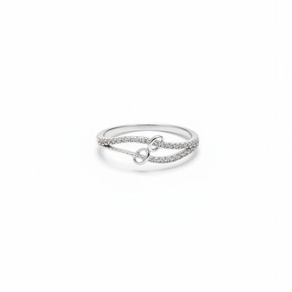 925 Silver Knot Ring - Size 12