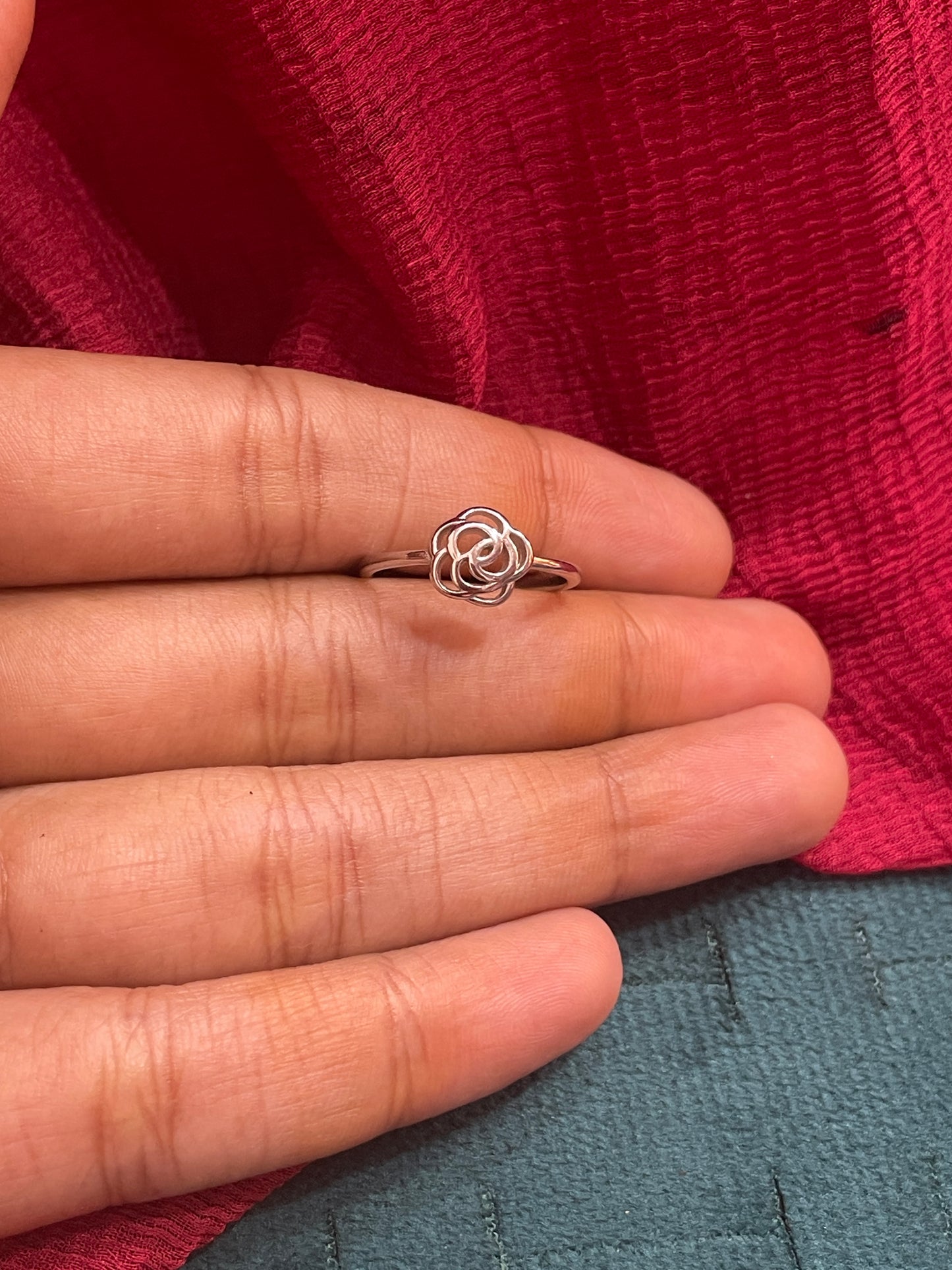 92.5 Silver Simple Flower Ring for Women Size 12 | Stylish Delicate Design | Elegant Fashion Jewellery