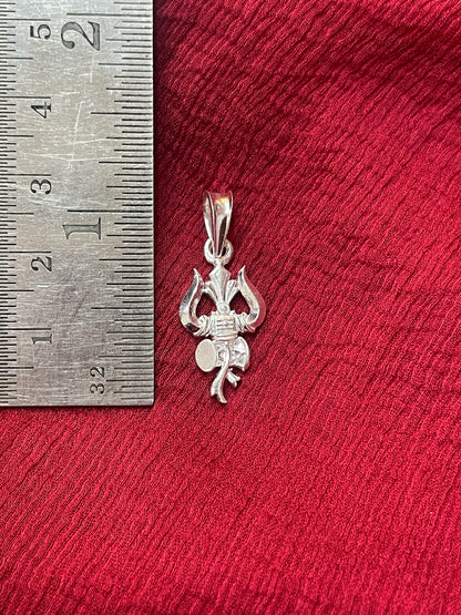 92.5 Silver Trishul Design Pendant for Men & Women – Traditional Finish