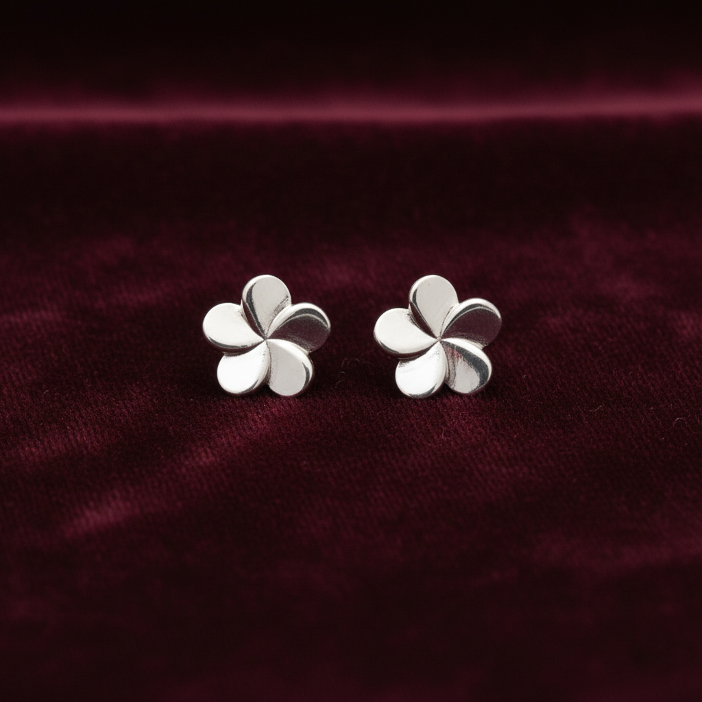 92.5 Silver Floral Earrings for Women | Stylish Elegant Design | Minimal Daily Wear Jewellery