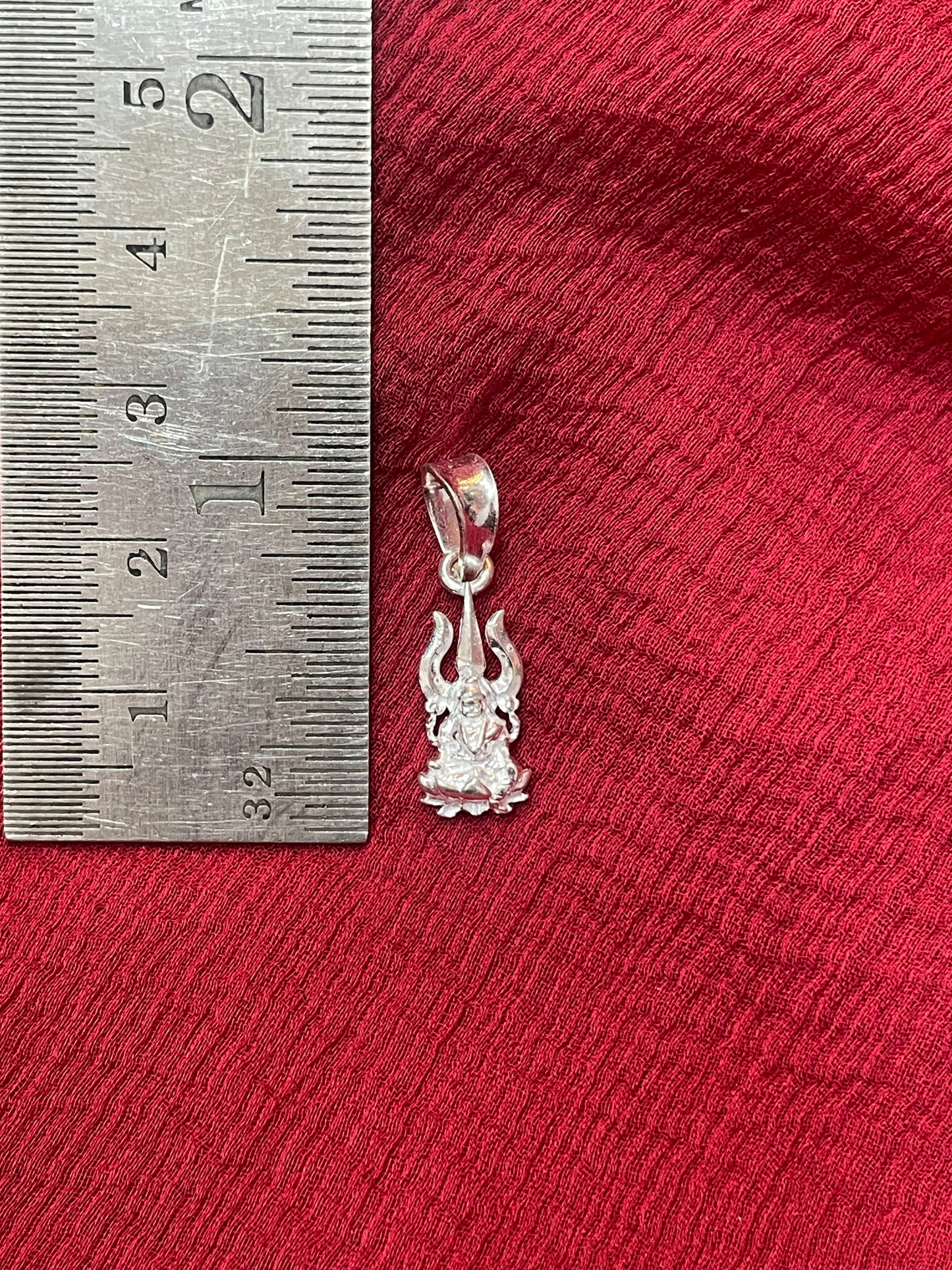 92.5 Silver Lakshmi Devi Trishul Design Pendant for Women – Traditional Temple Style