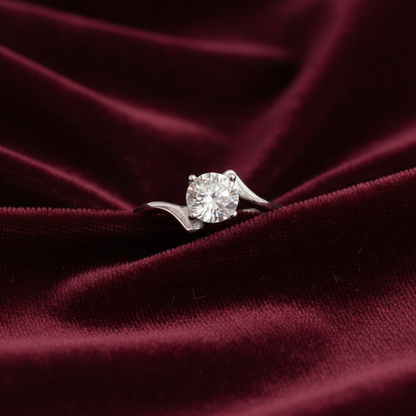 92.5 Silver White Stone Ring for Women Size 11 | Stylish Luminous Design | Elegant Fashion Jewellery