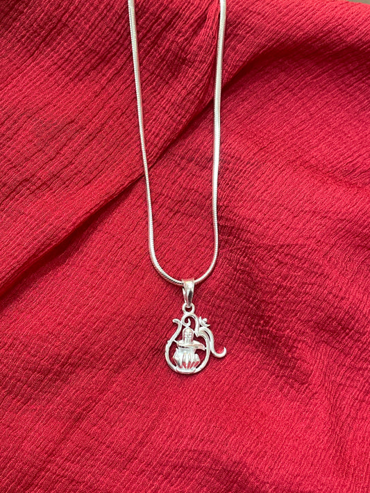 92.5 Silver Shiva Lingam (Shivalingam) Design Pendant for Men &amp; Women – Traditional Temple Style