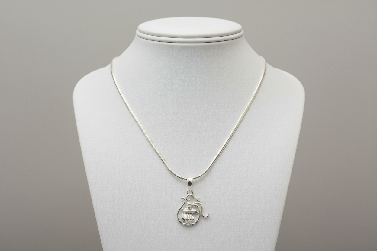 92.5 Silver Shiva Lingam (Shivalingam) Design Pendant for Men &amp; Women – Traditional Temple Style