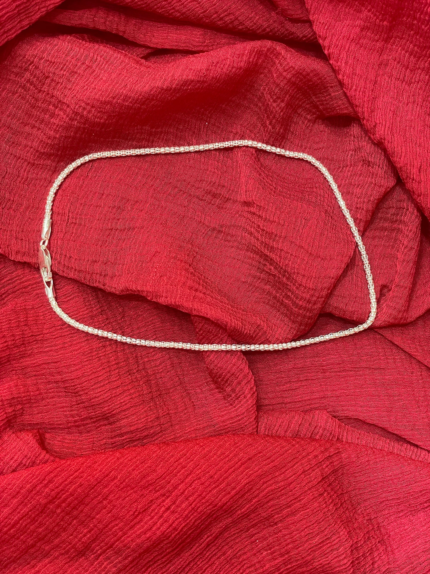 92.5 Silver Italian Chain Anklet 10.5 Inches | Stylish Sleek Design | Elegant Fashion Jewellery