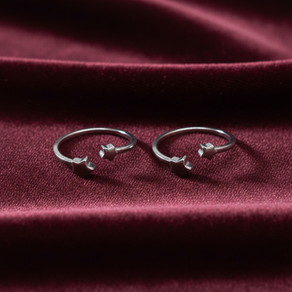 92.5 silver stylish classy star toe rings