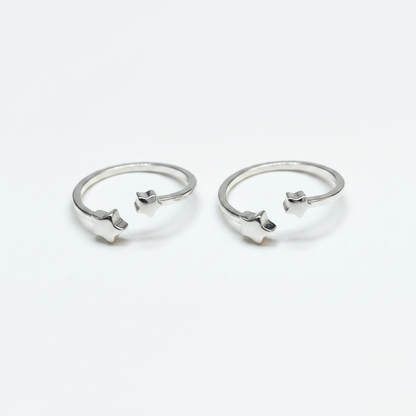 92.5 silver stylish classy star toe rings