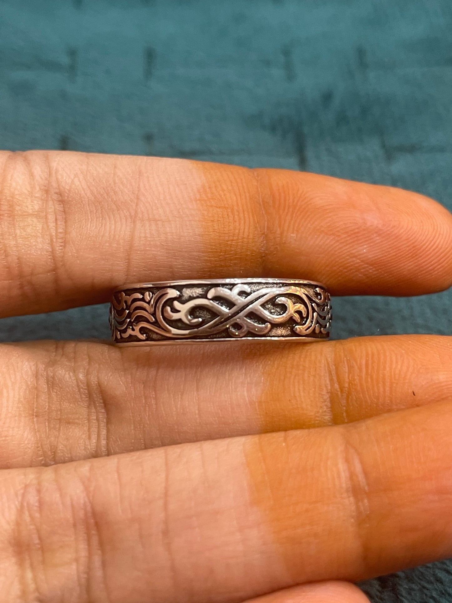 92.5 Silver Oxidised Men’s Ring Size 22 | Stylish Antique Bold Design | Elegant Jewellery