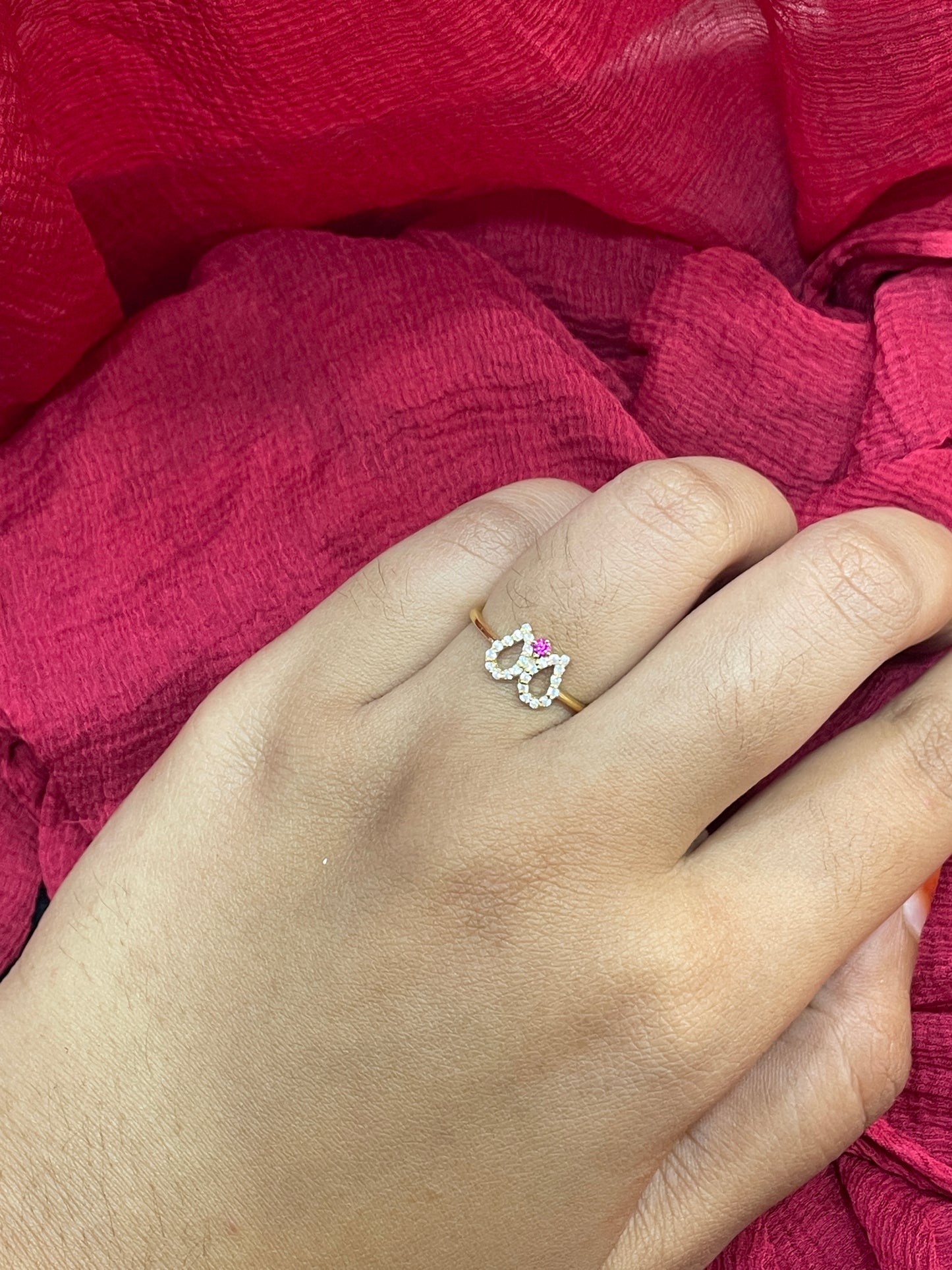92.5 Silver Gold Plated Stylish Ring for Women Size 14 | Elegant Modern Design | Jewellery