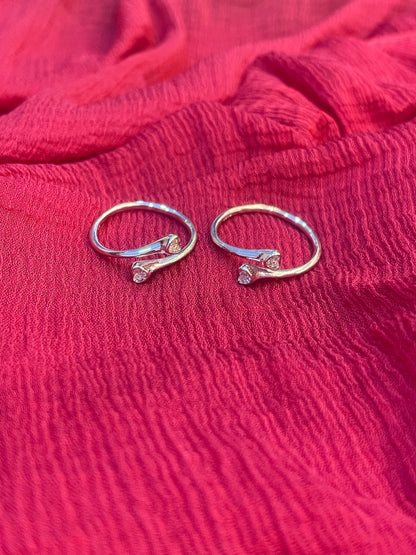 92.5 Silver Minimal Heart Toe Rings for Women | Elegant Love Design | Traditional Jewellery