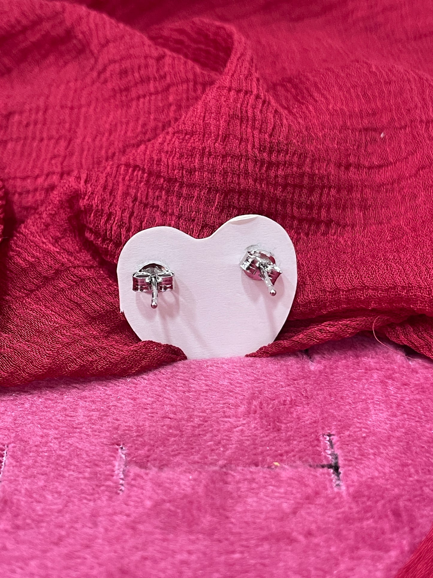 92.5 Silver Premium Heart Studs | Classy Romantic Design | Jewellery