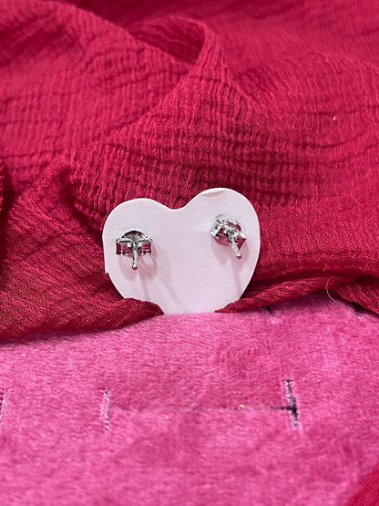92.5 Silver Premium Heart Studs | Classy Romantic Design | Jewellery
