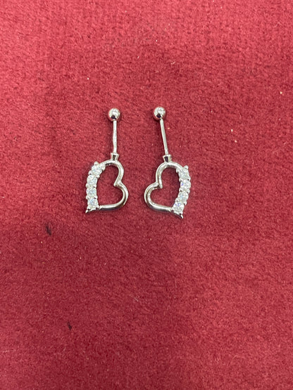 Heart shaped drop earrings