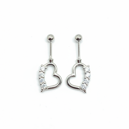 Heart shaped drop earrings