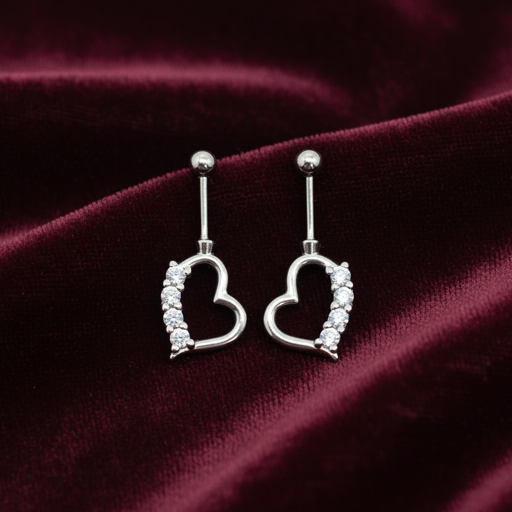 Heart shaped drop earrings
