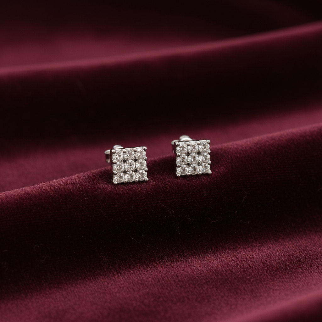 925 Silver square studs