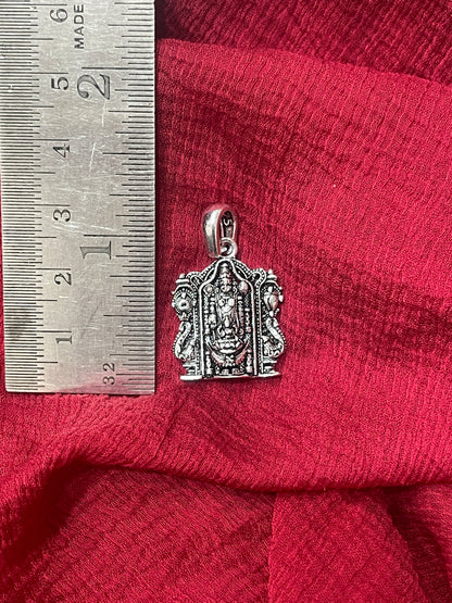 92.5 Silver Oxidised Venkateswara Swamy Pendant for Men & Women | Balaji Temple Design | Daily Wear Jewellery