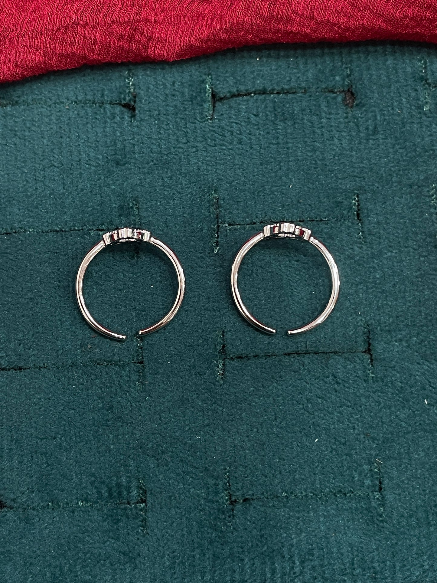 925 Silver Diamond Hearts Toe rings