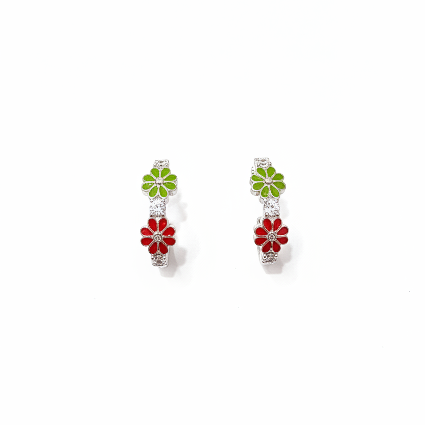 92.5 silver classy stylish flower bali earrings