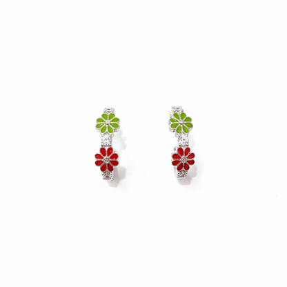 92.5 silver classy stylish flower bali earrings